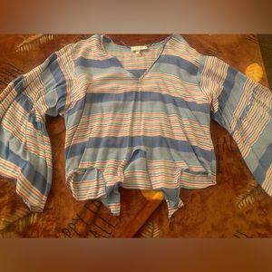 Striped multicolor, Boho sleeves blouse